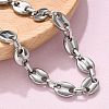 304 Stainless Steel Oval Link Chains Bracelets for Men & Women BJEW-D042-53P-3