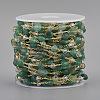 Handmade Natural Green Agate Beaded Chains CHC-I031-11G-1