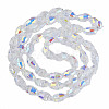 Electroplate Transparent Glass Beads Strands EGLA-N002-35-C07-2
