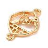 Brass Hollow Flower Rhombus Links Connector Charms KK-S403-08G-2