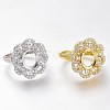 Adjustable Brass Micro Pave Clear Cubic Zirconia Finger Ring Components ZIRC-I049-14-1
