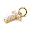 Rack Plating Brass with ABS Plastic Imitation Pearl Charms KK-B092-30T-G-2