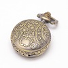 Mixed Styles Vintage Flat Round Alloy Quartz Watch Heads for Pocket Watch Pendant Necklace Making WACH-M109-M01-4
