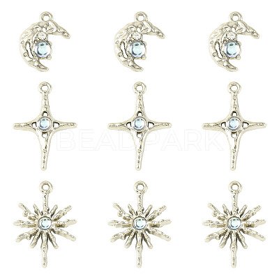 15Pcs 3 Styles Alloy & Resin Pendants FIND-YW0011-15P-1