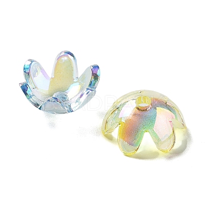 UV Plating Transparent Acrylic Bead Caps MACR-K356-15G-1