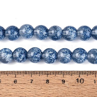 Transparent Half Spray Painted Glass Beads Strands GLAA-Q110-02A-04-1