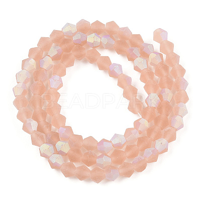 Imitate Austrian Crystal Bicone Frosted Glass Beads Strands GLAA-F029-TM4mm-A12-1