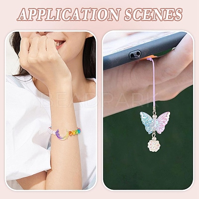 60Pcs 2 Styles Transparent & Opaque UV Plating Acrylic Beads PACR-YW0001-30-1