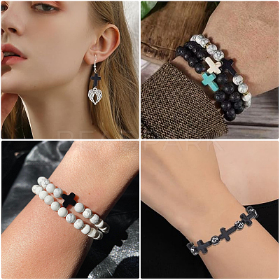 160Pcs 2 Styles Synthetic Turquoise Beads TURQ-SC0001-20A-1