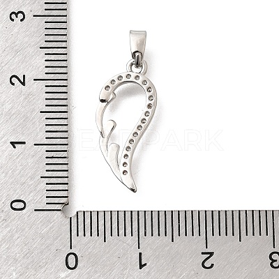 Brass Clear Cubic Zirconia Pendants KK-B187-08P-1