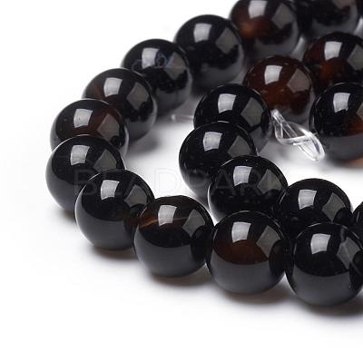 Natural Black Agate Beads Strands X-G-L555-04-8mm-1