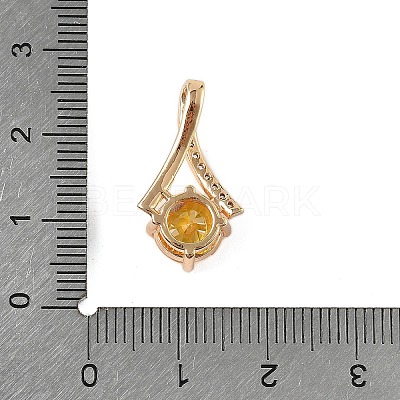 Brass Micro Pave Cubic Zirconia Pendants X-KK-E795-22KCG-01-1