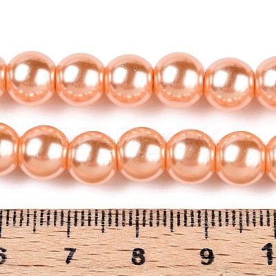 Baking Paint Pearlized Glass Pearl Round Bead Strands HY-Q330-8mm-33-1