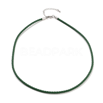 Braided Round Imitation Leather Bracelets Making BJEW-H610-01P-16-1