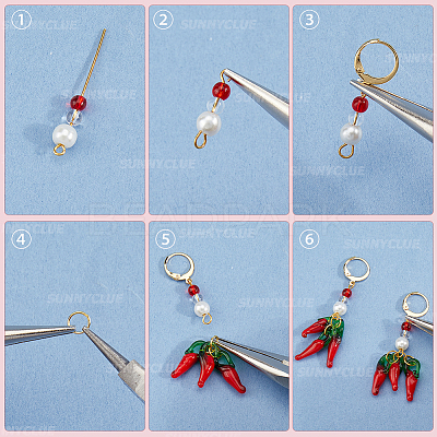 DIY Lampwork & Acrylic Vegetables and Fruits Leverback Earrings Making Kits DIY-SC0026-29-1
