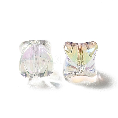 Two Tone UV Plating Rainbow Iridescent Acrylic Beads TACR-D010-04G-1