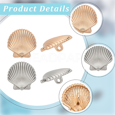 40Pcs 2 Colors 1-Hole Alloy Shank Buttons BUTT-CY0001-28B-1