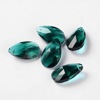 Faceted Teardrop Glass Pendants X-GLAA-O008-B14-1