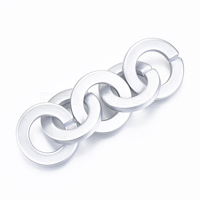Opaque Spray Painted Acrylic Linking Rings OACR-S021-73A-B02-1