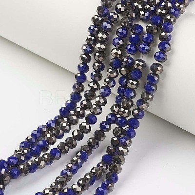 Electroplate Opaque Glass Beads Strands EGLA-A034-P4mm-P02-1