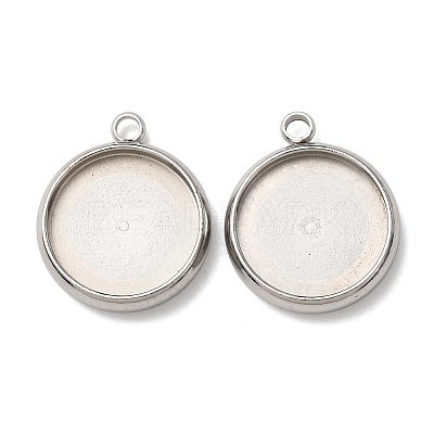 Non-Tarnish 304 Stainless Steel Pendant Cabochon Settings X-STAS-K202-03E-P-1
