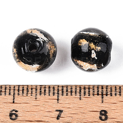 Handmade Gold & Silver Foil Glass Beads FOIL-N030-03A-01A-1