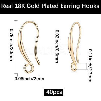 40Pcs Brass Earring Hooks KK-BBC0021-73-1
