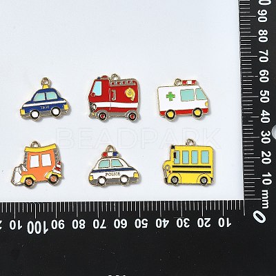 30Pcs 6 Styles Alloy Enamel Pendants ENAM-CJ0004-51-1