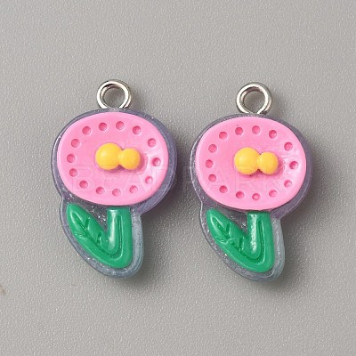 Translucent Resin Pendants RESI-TAC0019-08C-1