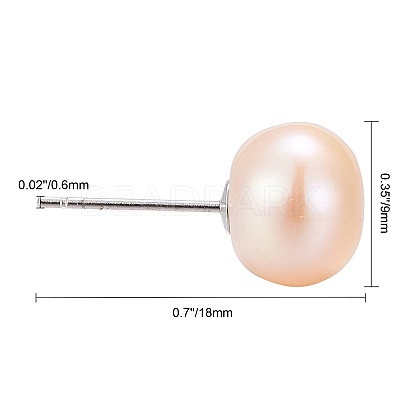Valentine Presents for Her 925 Sterling Silver Ball Stud Earrings EJEW-D029-9mm-1-1