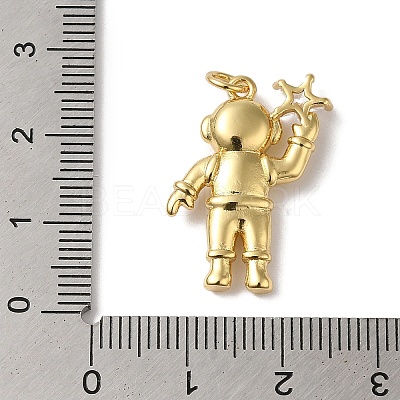 Rack Plating Brass Micro Pave Clear Cubic Zirconia Pendants KK-B092-40G-1