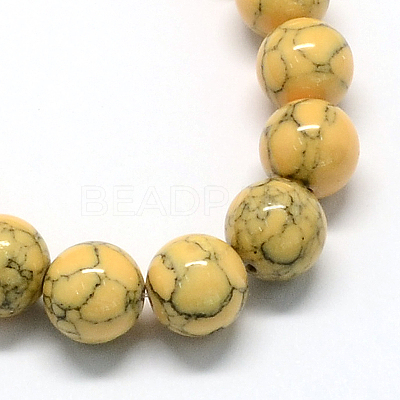 Dyed Synthetic Turquoise Gemstone Bead Strands X-TURQ-R032-8mm-XSS13-1