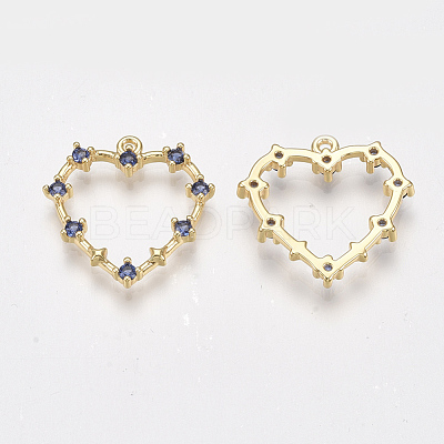 Brass Cubic Zirconia Pendants KK-T038-506E-1