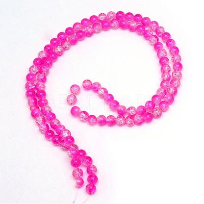 Baking Paint Crackle Glass Bead Strands CCG-S001-6mm-09-1