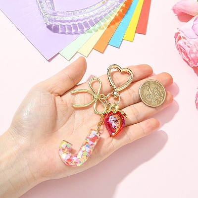 Alloy & Resin Pendant Decorations HJEW-YW00401-02-1