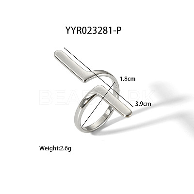 Exaggerated Personality 304 Stainless Steel Cuff Ring for Women LS-AA3859-2-1