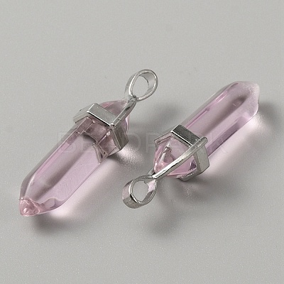 Glass Double Terminal Pointed Pendants G-WH0016-40B-1