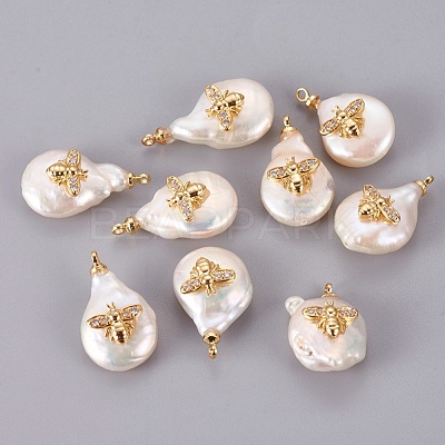 Natural Cultured Freshwater Pearl Pendants PEAR-F008-37G-1