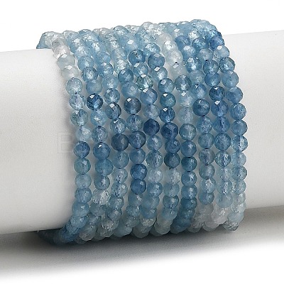 Gradient Color Natural Devil Blue Aquamarine Beads Strands G-NH0072-B01-4mm-1