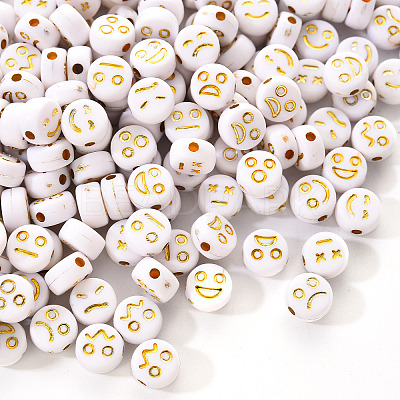 Opaque White Acrylic Beads MACR-YW0001-21A-1