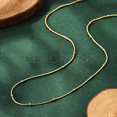 Ion Plating(IP) 304 Stainless Steel Snake Chain Necklaces NJEW-F248-11A-G-1