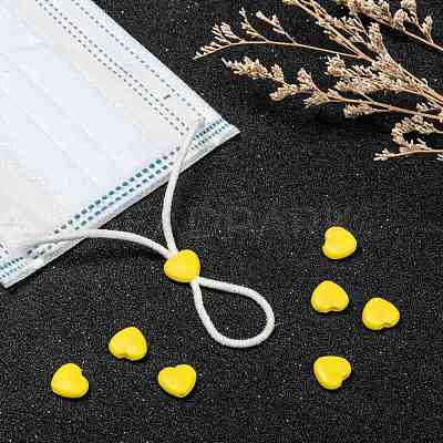 Heart PVC Plastic Cord Lock for Mouth Cover KY-D013-04C-1