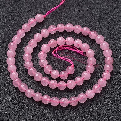 Natural Rose Quartz Beads Strands GSR6mmC034-1
