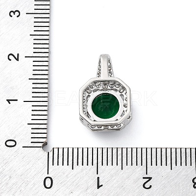 Brass Micro Pave Cubic Zirconia Pendants KK-Q047-01D-1