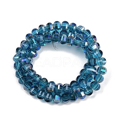 Electroplate Transparent Glass Beads Strands EGLA-B011-08A-HR01-1