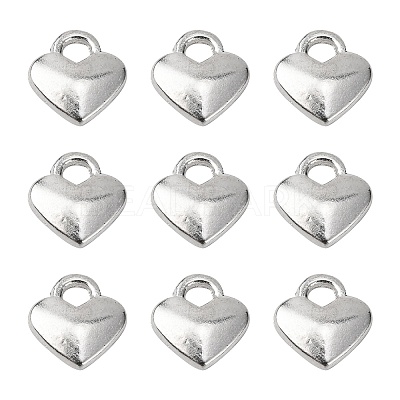Tibetan Style Heart Charms X-TIBEP-LFH260Y-S-FF-1