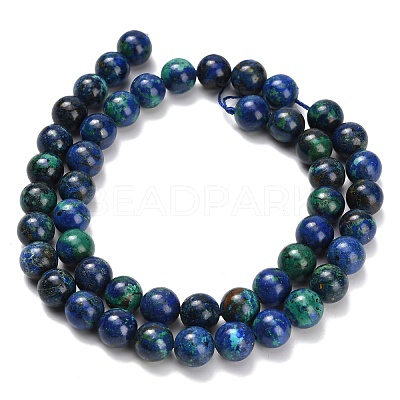 Natural Azurite Beads Strands G-Z110-C02-8mm-1
