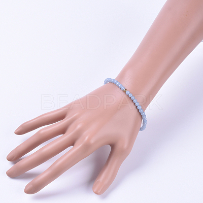 Natural Angelite Stretch Bracelets BJEW-JB04556-06-1