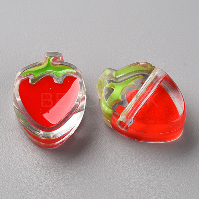 Transparent Enamel Acrylic Beads X-TACR-S155-003F-1