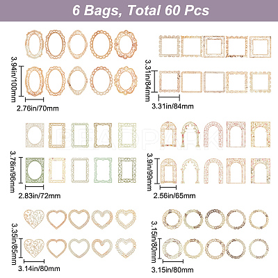 6 Sets 6 Styles Hollow Scrapbook Paper Pads SCRA-GF0001-07-1